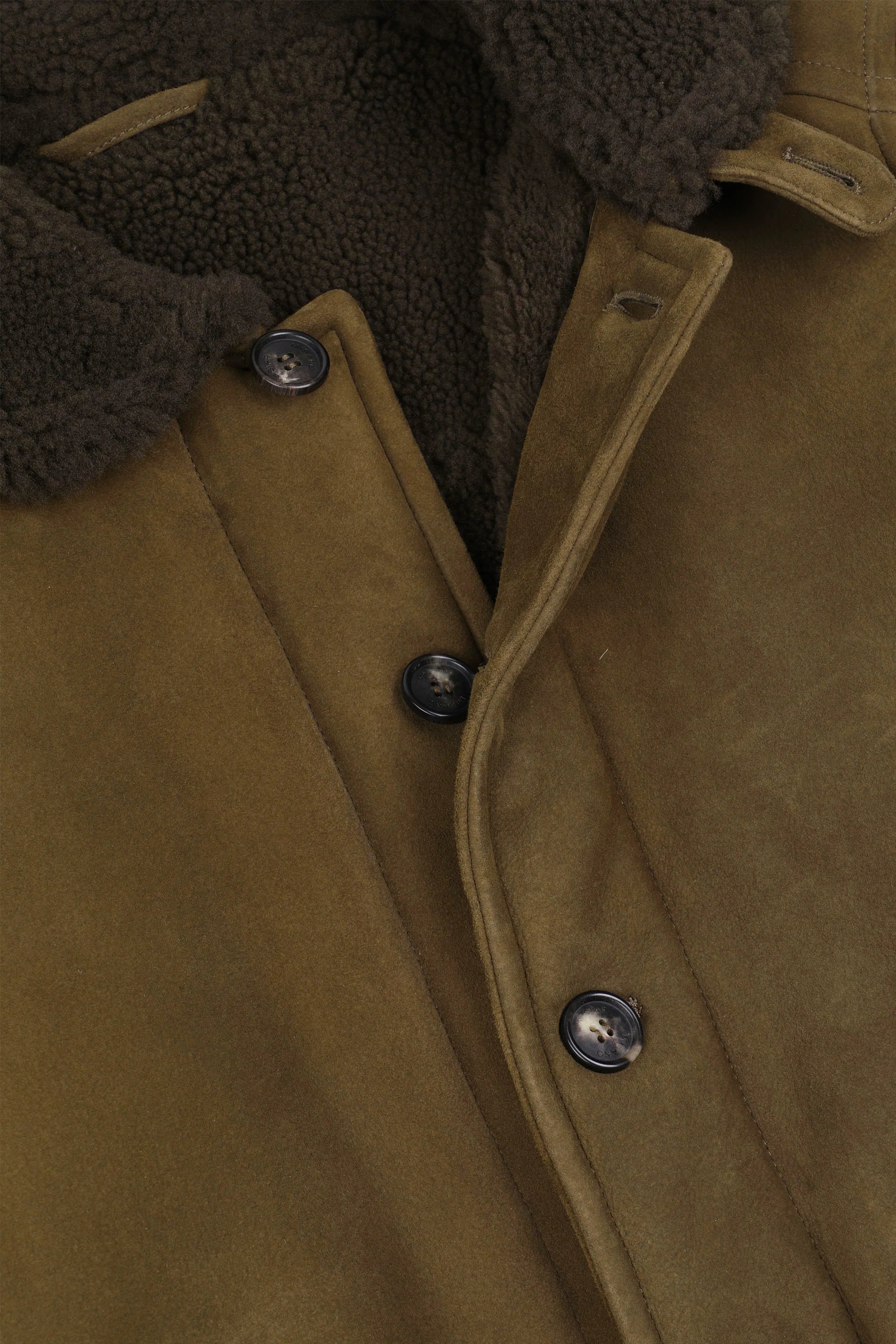 Valstar sheepskin deck jacket in shearling suede - Olive green
