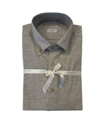 Chemise en flanelle grise chinée Sannino