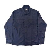Surchemise Sannino en laine camel bleu marine
