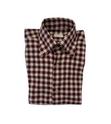 Chemise à carreaux bordeaux et blancs Sannino