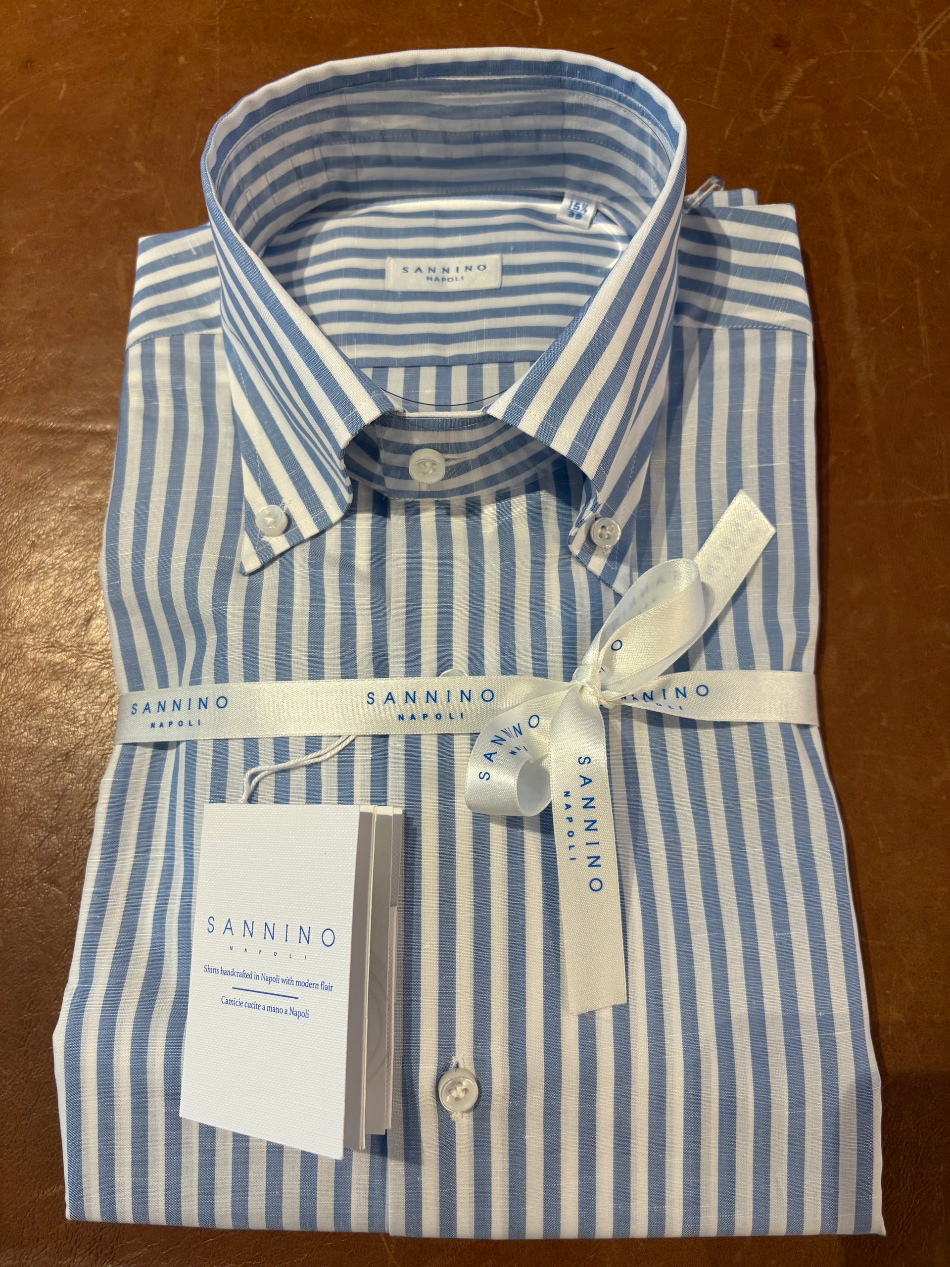 Sannino Blue White Linen Cotton